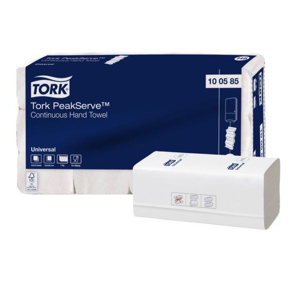 H�ndkl�deark, Tork PeakServe H5, Advanced, 1-lags, Z-fold, 22,5x20,1cm, 7,5 cm, hvid, nyfiber 1x1000