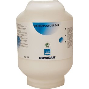 Maskinopvask, Novadan Bistro Powder 743, alusikker, uden klor, 3x3,2 kg