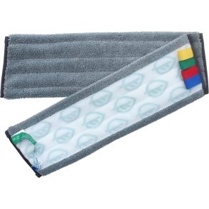 T�r- og fugtmoppe, ABENA Puri-Line Micro High, gr�, mikrofiber, 40 cm, med velcro