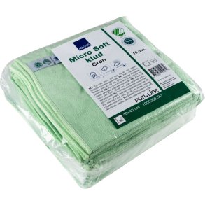 Reng�ringsklud, Soft, 40x40cm, gr�n, mikrofiber, 70% genanvendt 1x10 stk.