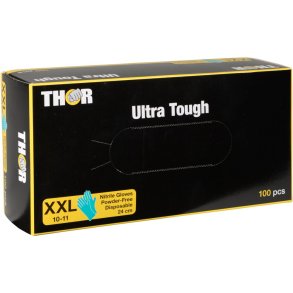 Engangshandske, THOR Ultra Tough, XXL, grn, nitril, pudderfri 1x100