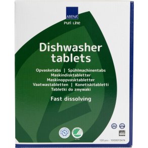 Proff. opvaskemaskiner Opvasketabs, hurtigt vandopl�selig folie, uden klor, farve og parfume, 120stk. x 5 