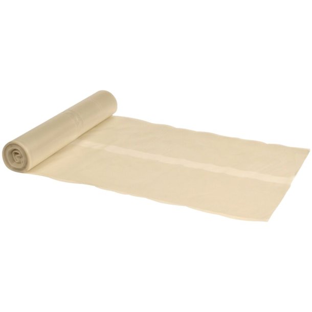 100 my - Sk, 100 l, klar, LDPE/genanvendt, 72x112cm 10 rl.  med 10 poser p hver rl.