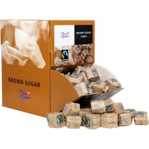 R�rsukker, Dansukker, hugget, 2 stk. pakke, displayboks pr. 100 stk