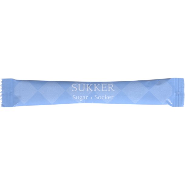 Sukker, i sticks, displayboks, 560 x 4 g pr. 100 stk