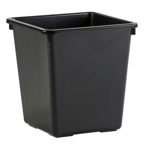 Papirkurv, V-Part, sort, plast, 27 l, kildesortering mulig, til tungt affald