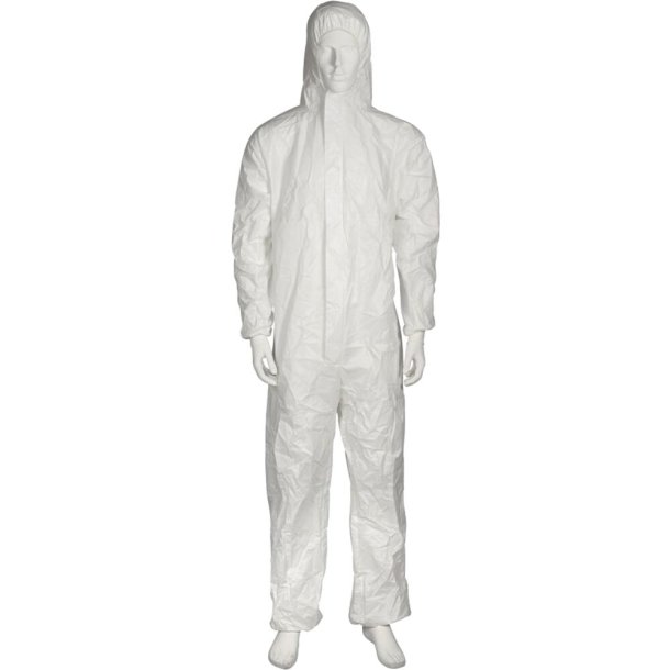 Beskyttelsesdragt, THOR, 3XL, hvid, PE, usteril, Type 5/6, enkeltforpakket, engangs 1x50 stk. 