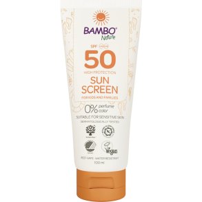 Sollotion, Bambo Nature, 100 ml, SPF 50, uden farve og parfume