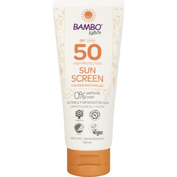 Sollotion, Bambo Nature, 100 ml, SPF 50, uden farve og parfume