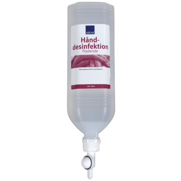 Hnddesinfektion, Abena, 1000 ml, flaske med pumpe til stldispenser 10 x 1L