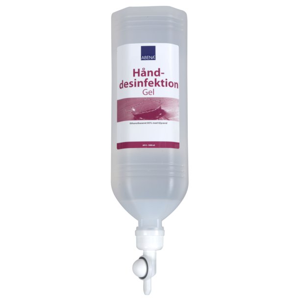 Hnddesinfektionsgel,1000 ml, 10 x 1L flaske med pumpe til stldispenser