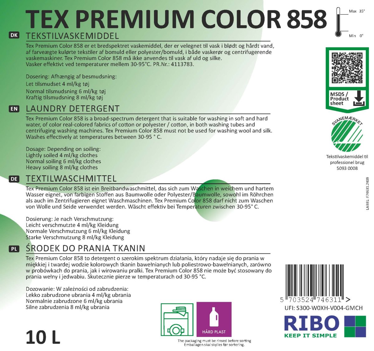 Tex Premium Color 858 10L - Flydende - RIBO ApS
