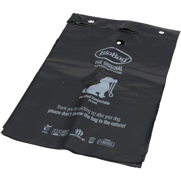 Biohundepose, 3 l, sort, mater-bi, 20x30cm, p blok, 3 l, 50stk/blok