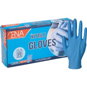 Unders�gelseshandske, ENA, M, bl�, nitril, pudderfri 1 x 100