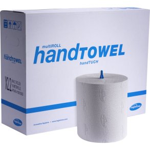 Hndklderulle, 1x5 Hagleitner, 2-lags, 190m x 21cm, 17,9cm, hvid, genanvendt papir, system