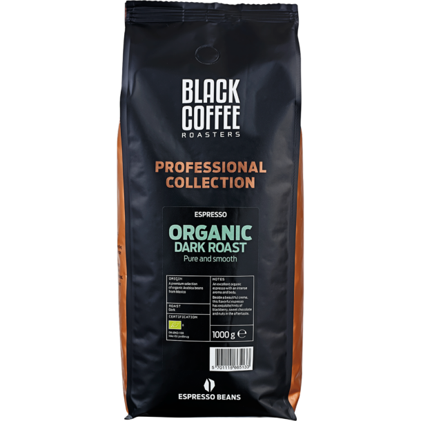 Kaffe, BKI Black Coffe, Organic, helbnner, 1 kg,