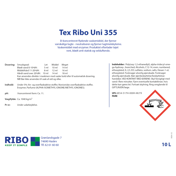 Tex Ribo Uni 355 med duft 10L