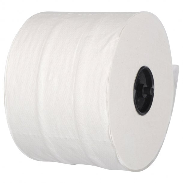 Toiletpapir, neutral, 2-lags, 100m x 9,8cm, 13,4cm, hvid, blandingsfibre, perforeret for hver 12,5