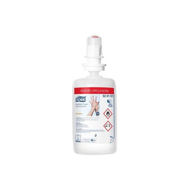 Hnddesinfektionskum, Tork S4 Premium, uden farve og pafume, 950 ml