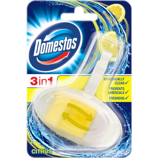 WC frisker, Domestos, Citrus Frisk, 3-i-1, gul