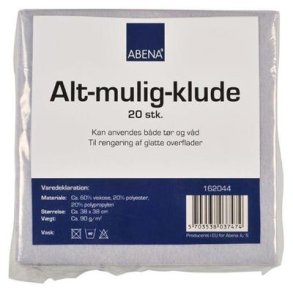 Alt-mulig-klud, bl�/gul/rosa, 90g/m2, 20 stk, 38x 38cm