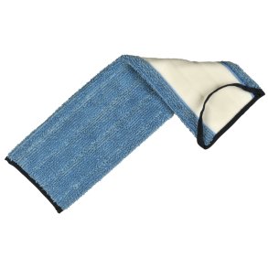Microfibermoppe, med velcro, bl�, 45 cm x 14 cm