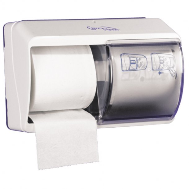 Dispenser, Abena, 25,5x17,7cm, transparent, plast, til 2 ruller toiletpapir