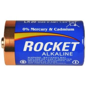 Batteri, Rocket, Alkaline, D, LR20, 1,5 volt 2 stk