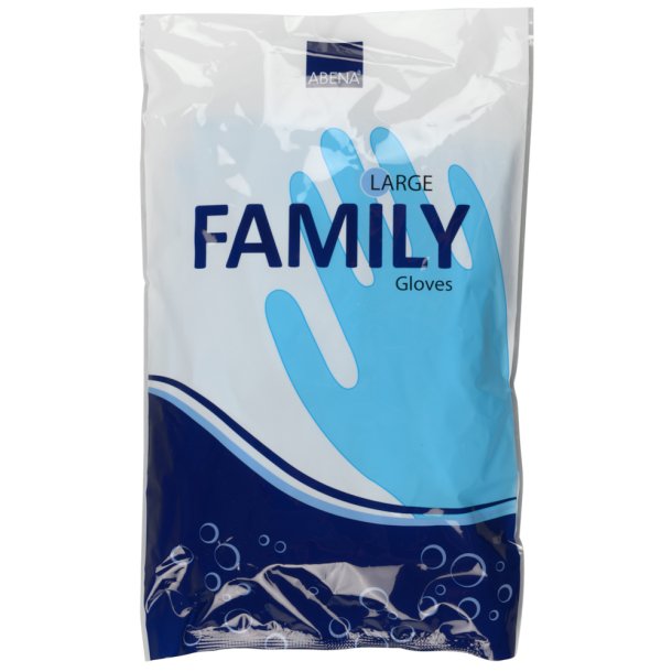 Vinylhandske, Family, bl, med velour inderside, phatalatfri, vinyl, large