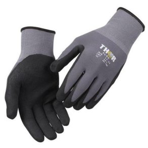 Fingerdyppet nitrilhandske, THOR Flex, sort, lycra overhnd, lycra, nitril, 11 1x12