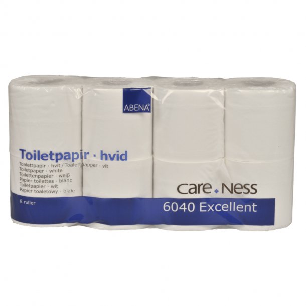 Toiletpapir, Care-Ness Excellent, 2-lags, hvid, 9,80 cm x 33,75 m, 250 ark