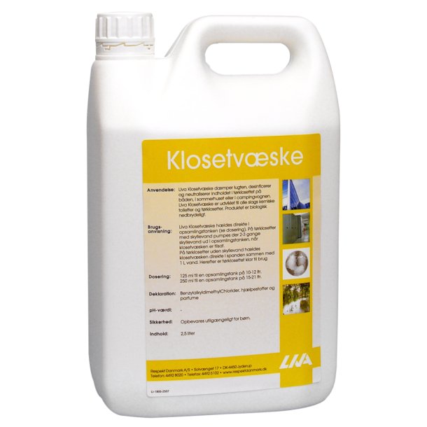 Klosetvske, Liva, uden formalin, velduftende, bl, 2,5 l