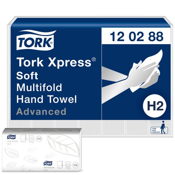 Papirhndklde Tork xpress H2 Adv 2-lags M-fold